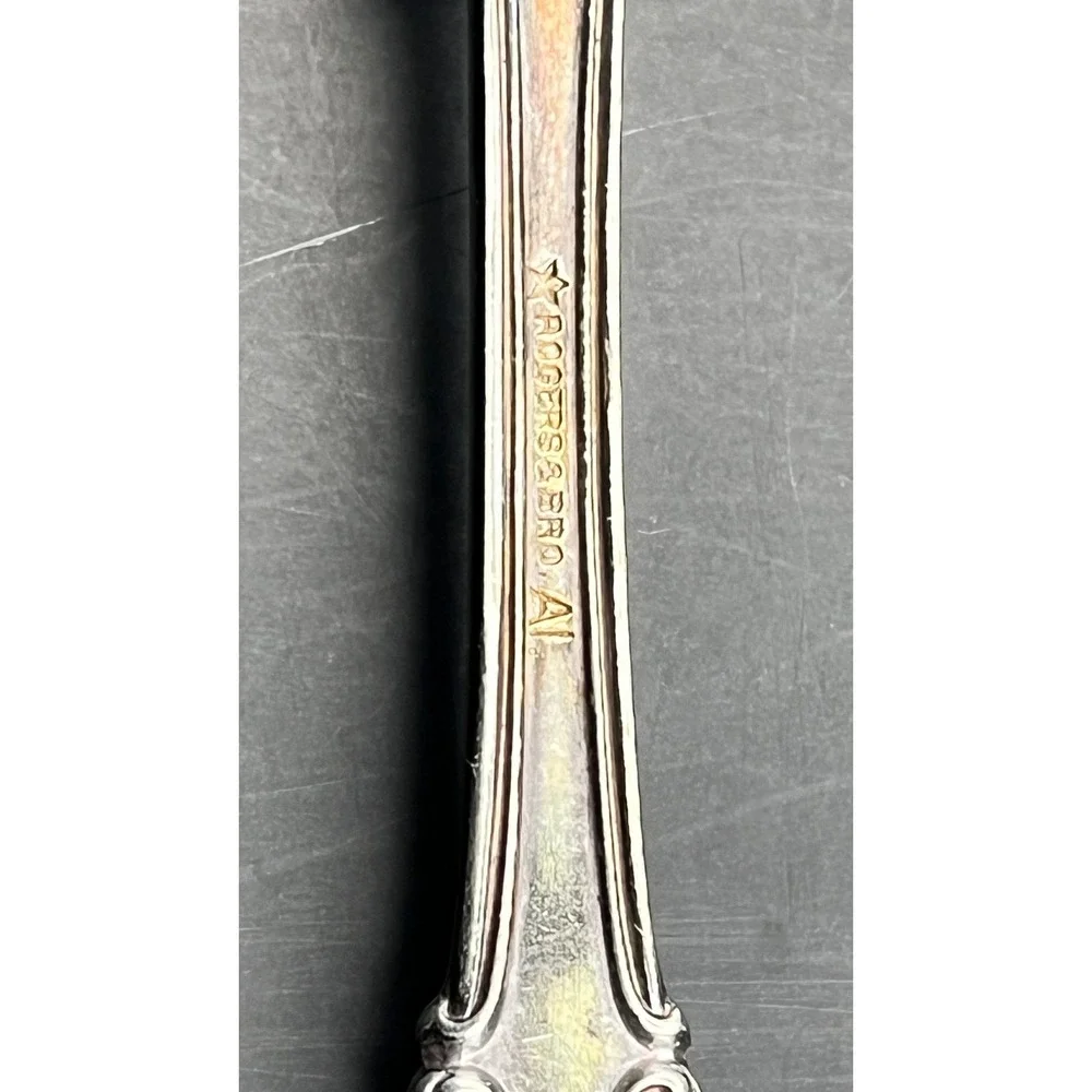 1847 Rogers Bros Silverplate Cold Meat Serving Fork 8.5 Inch Antique Victorian‎